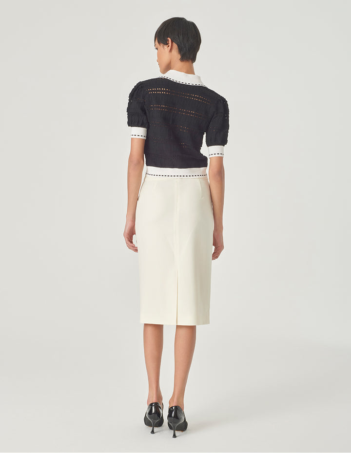 MARYLING Off-White Straight Skirt