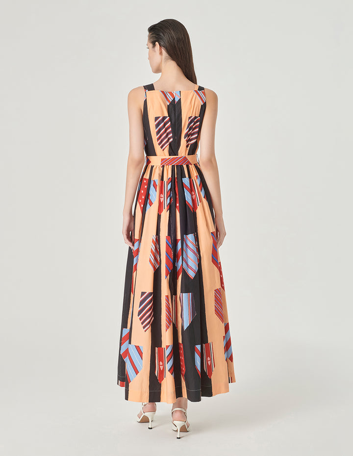 MARYLING H-Shaped Vest Printed Dress