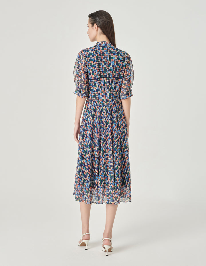 MARYLING V-Neck Strappy Plaid Print Dress