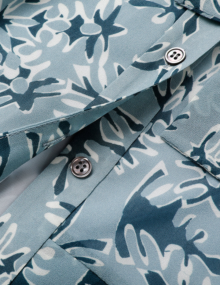 MARYLING V-Neck Mid-Sleeve A-Hem Printed Dress