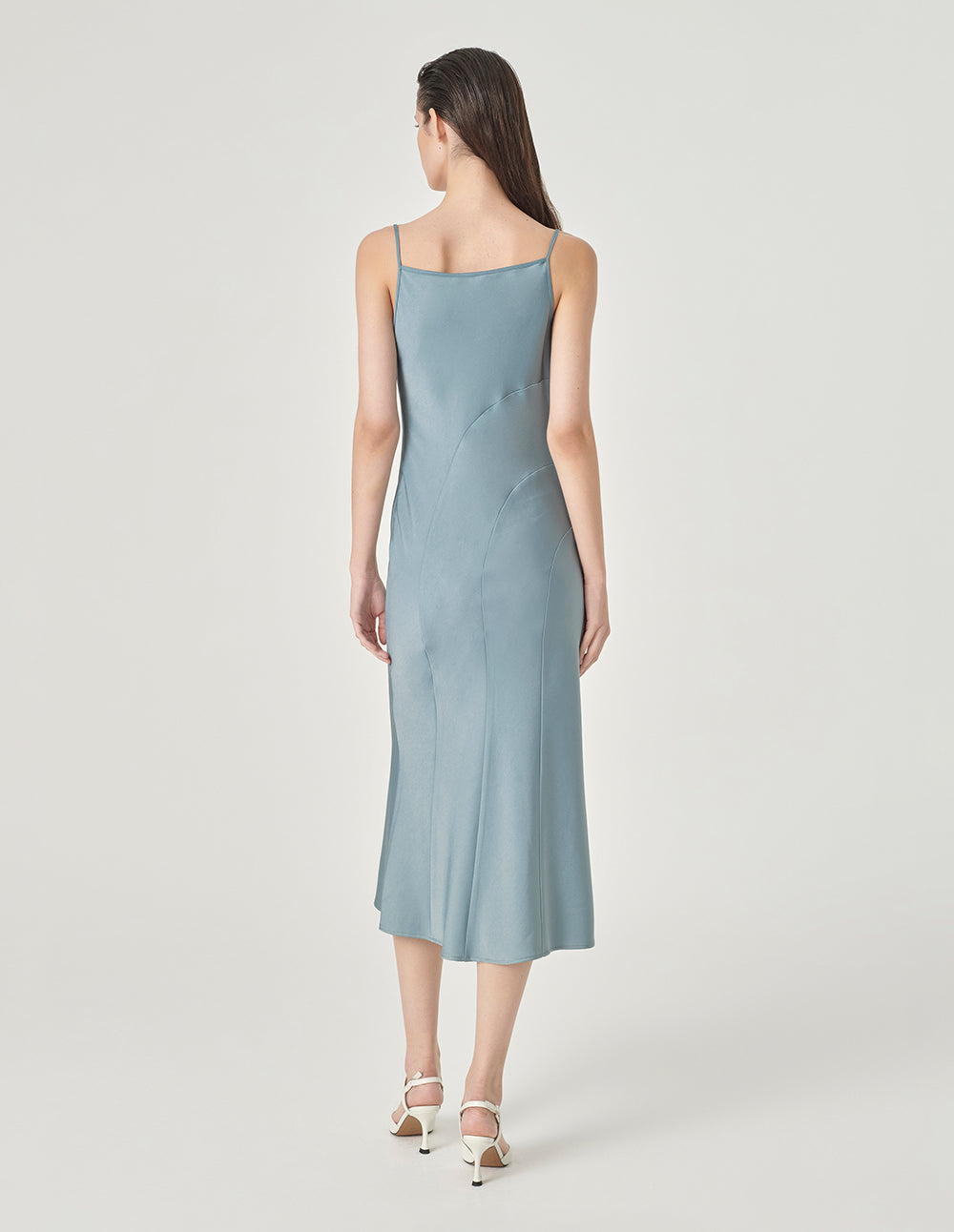 MARYLING Ice Blue Midi Slip Dress