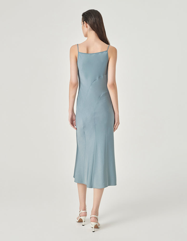 MARYLING Ice Blue Midi Slip Dress