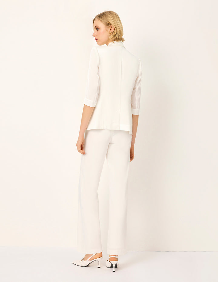 MARYLING Peaked-Collar 3/4 Sleeve Blazer