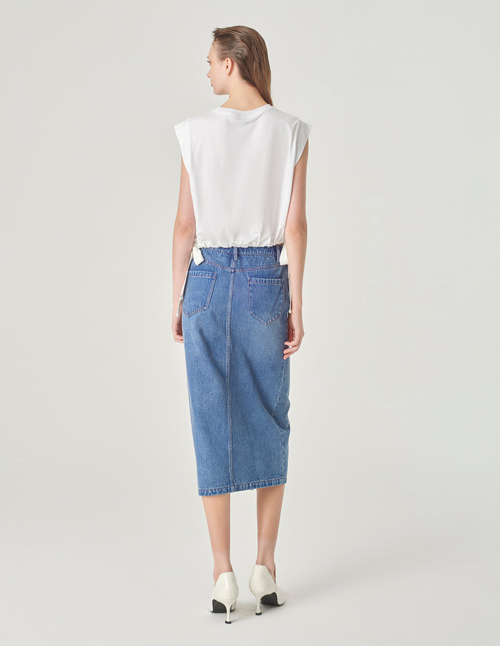 MARYLING Sequin Embroidered Logo T-Shirt