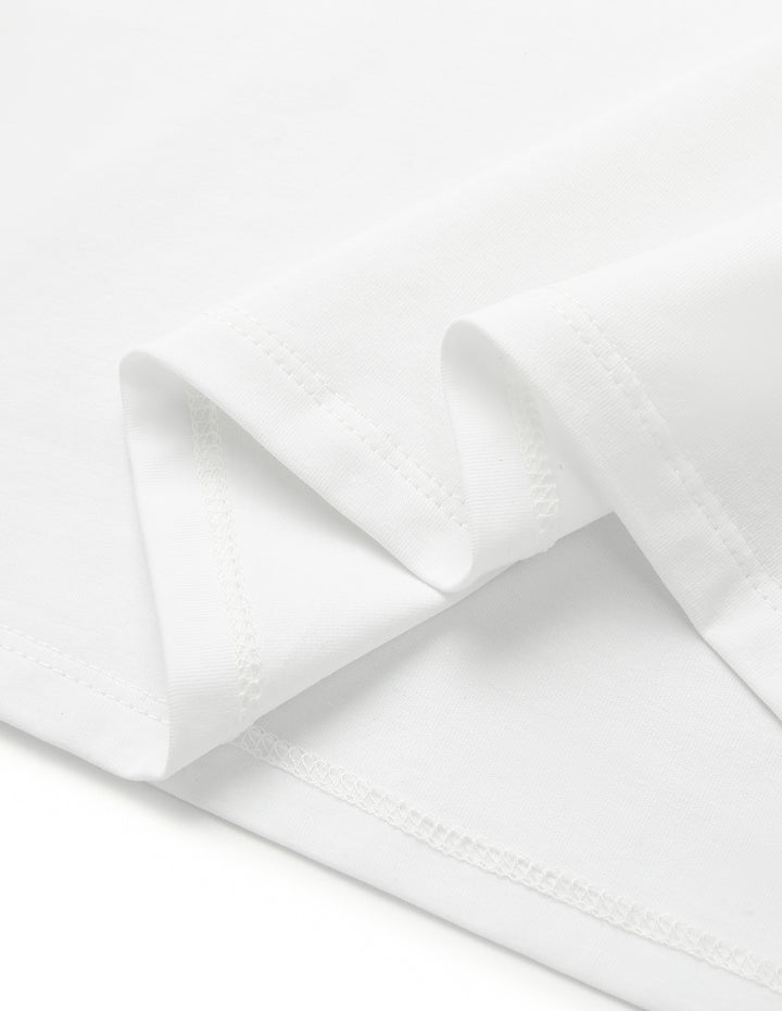 MARYLING Round Neck Short Sleeve Hand-Lettered Logo T-Shirt