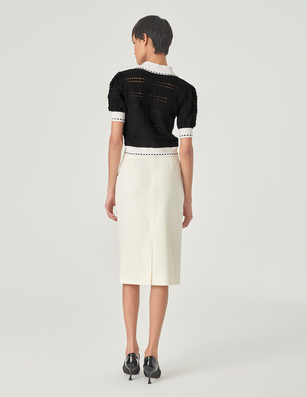 MARYLING Contrast Colour V-Neck Knitted Sweater