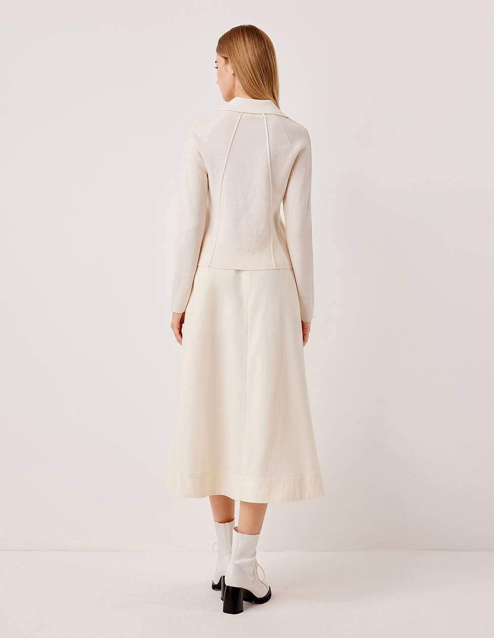 MARYLING Collared Long Sleeve Knit Pullover