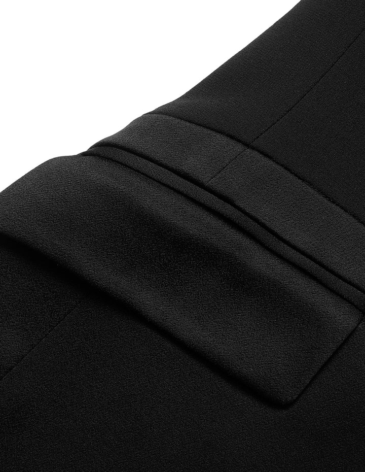 MARYLING Peaked Lapel 3/4 Sleeves Single-Button Blazer