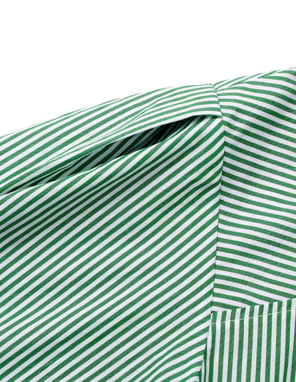 MARYLING Green And White Striped Cotton Blouse