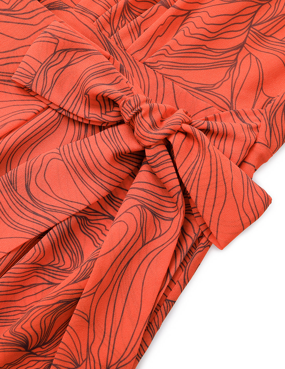 MARYLING Tie-Waist Floral Printed Short Sleeve Pleated Midi Shirt Dress