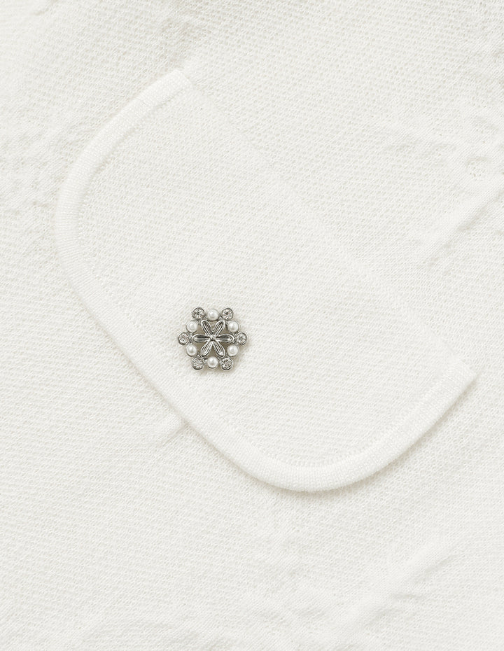 MARYLING Jacquard Knee-Length Straight Knitted Skirt