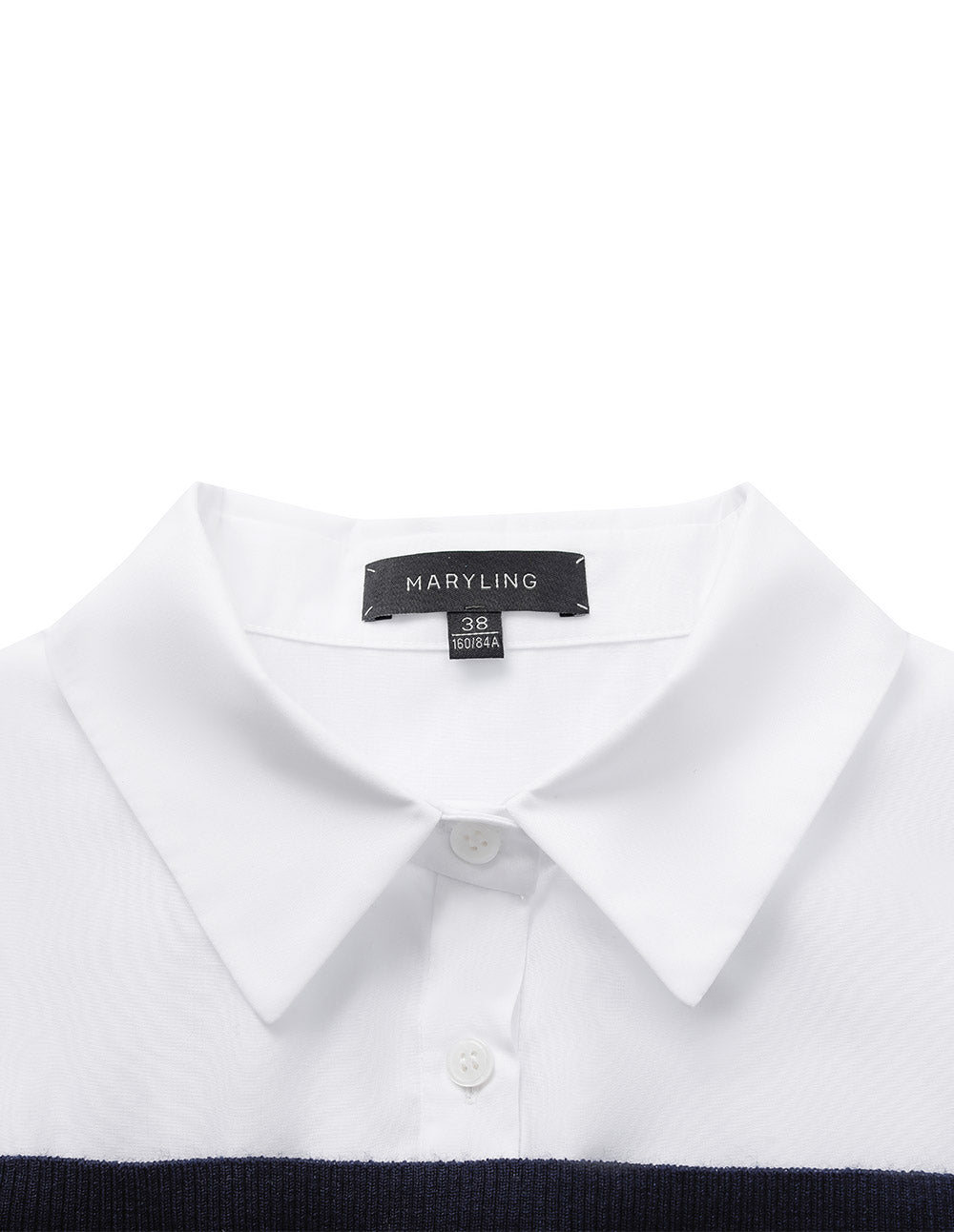 MARYLING Knitted Patchwork Long-Sleeve Knit Blouse