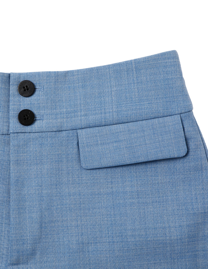 MARYLING Mist Blue Wide-Waisted Embellished Wide-Leg Pants