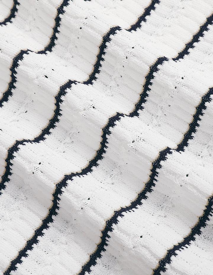 MARYLING Contrast Colour V-Neck Long Knitted Cardigan