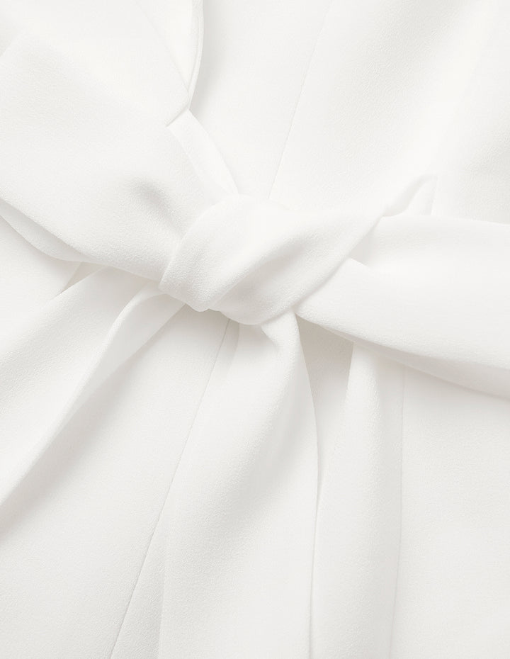 MARYLING White Pleated Strappy Blazer