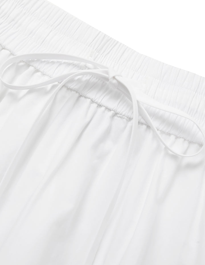 MARYLING Elastic High-Waist High-Count Cotton Knee-Length Skirt