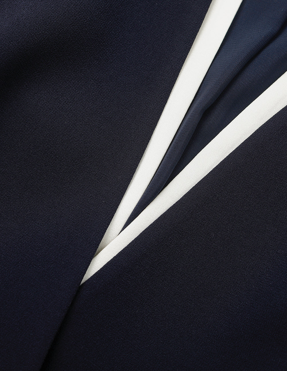 MARYLING Contrasting Fake Two-Piece 3/4 Sleeve Mid-Length Blazer