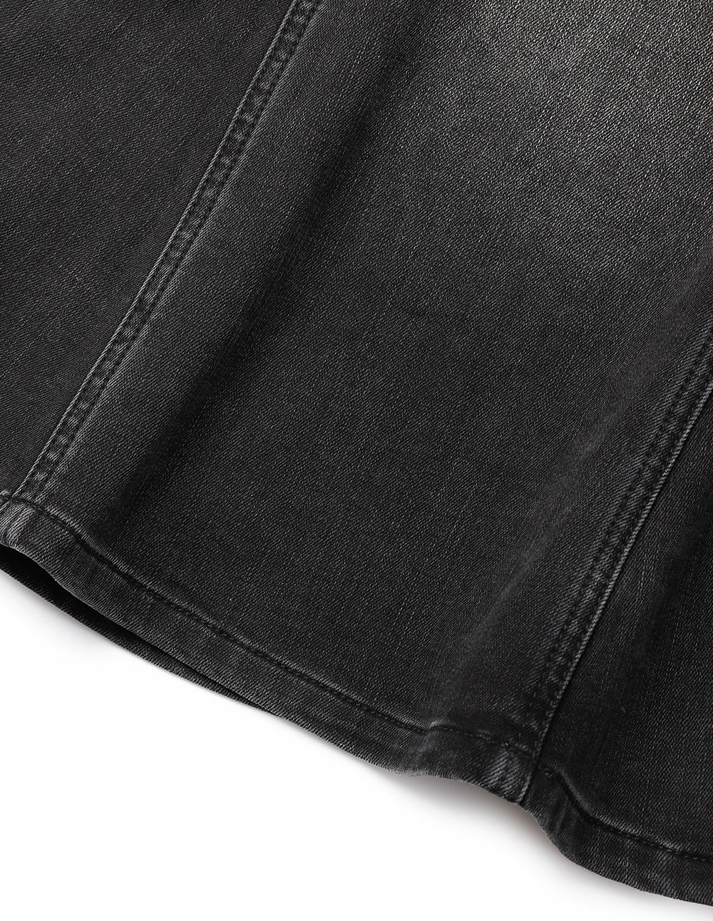 MARYLING Smoke Black Washed Denim Fishtail Knee-Length Skirt