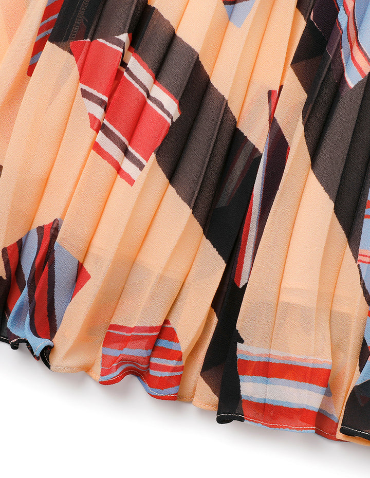 MARYLING V-Neck Mid-Sleeve Printed Dress