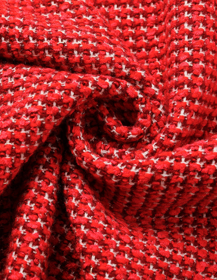 MARYLING Red Straight Fit Knit Midi Pencil Skirt