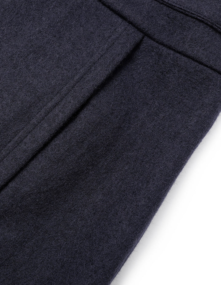 MARYLING Crew-Neck Long Sleeve Patchwork Sheath Slits Midi Knitted Wool Dress