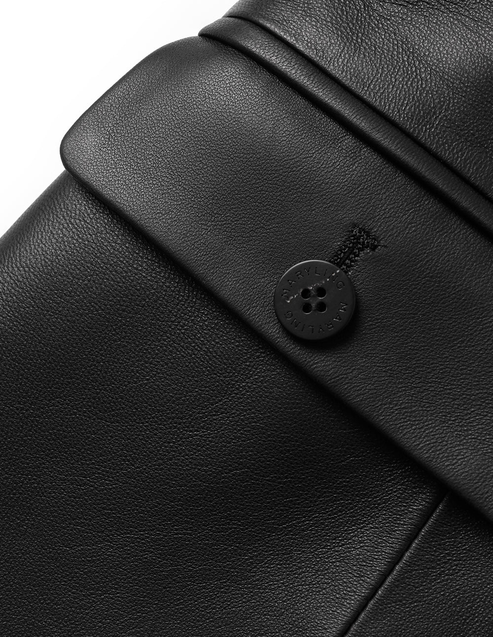 MARYLING Black Collarless Lambskin Blazer With Multiple Pockets