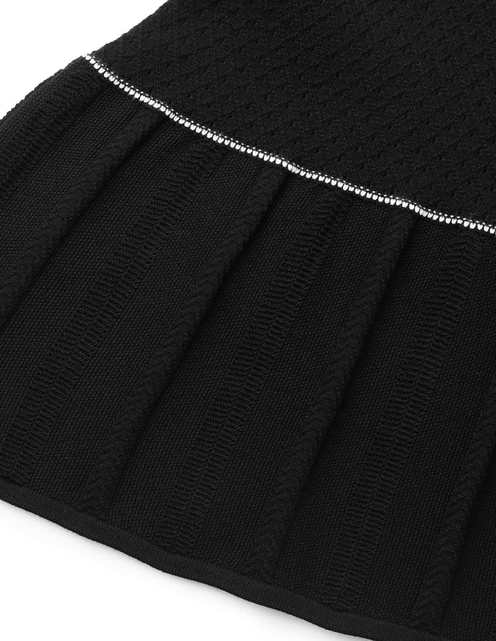 MARYLING Contrast Colour Suspender Knitted Slip Dress