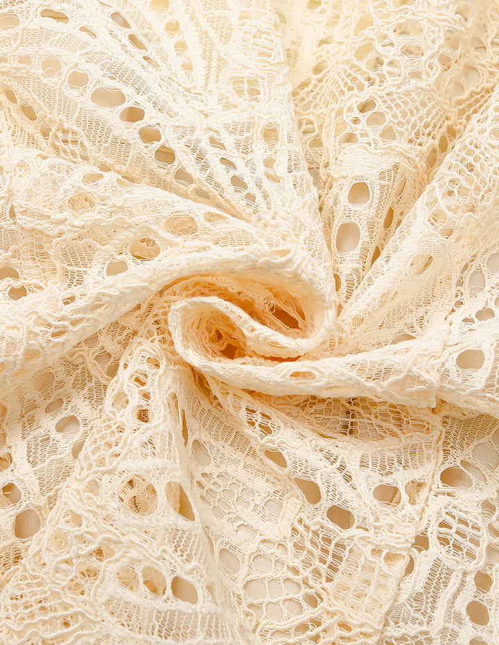 MARYLING V-Neck Long-Sleeve Lace Cropped Cardigan