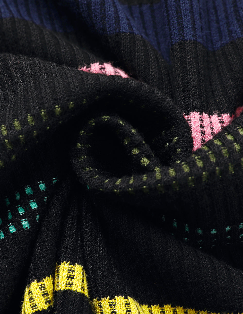 MARYLING Round Neck Sleeveless Colorful Striped Knitted Dress