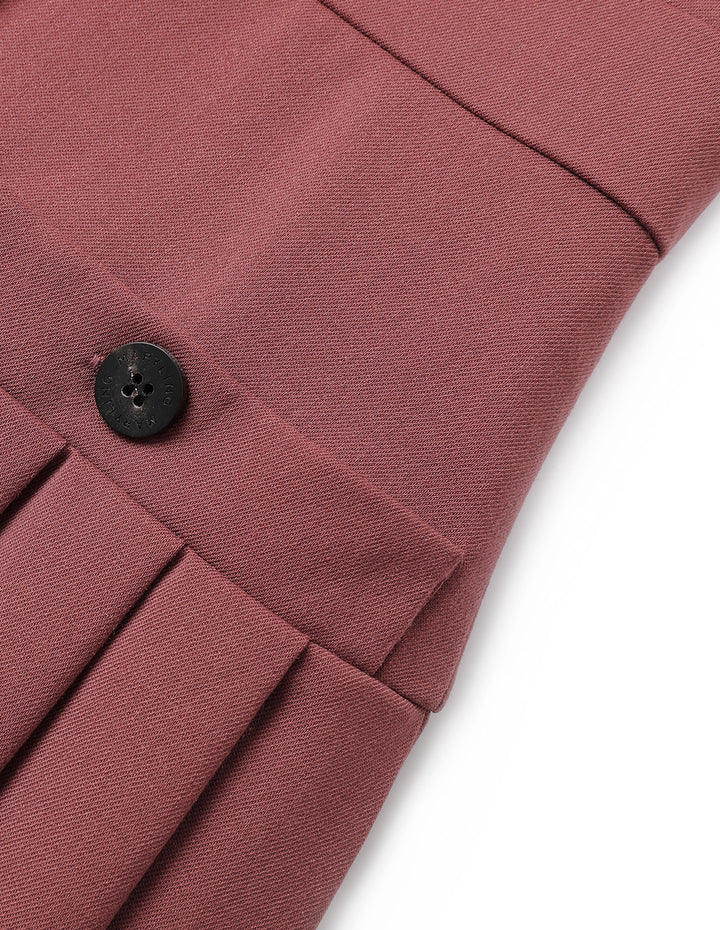 MARYLING Brick Red Double-Breasted Lapel Suit Dress