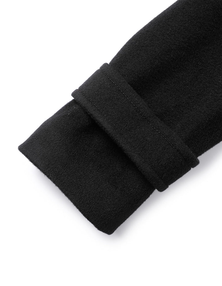 MARYLING Wide-Shouldered Double-Breasted Long Coat