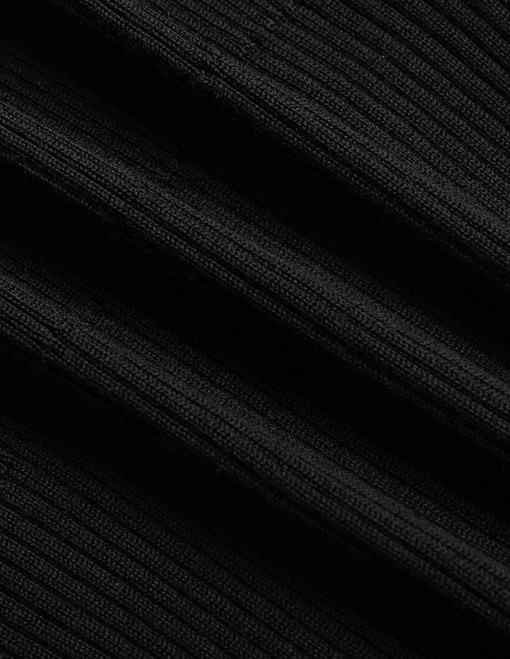 MARYLING Black V-Neck Knitted Top