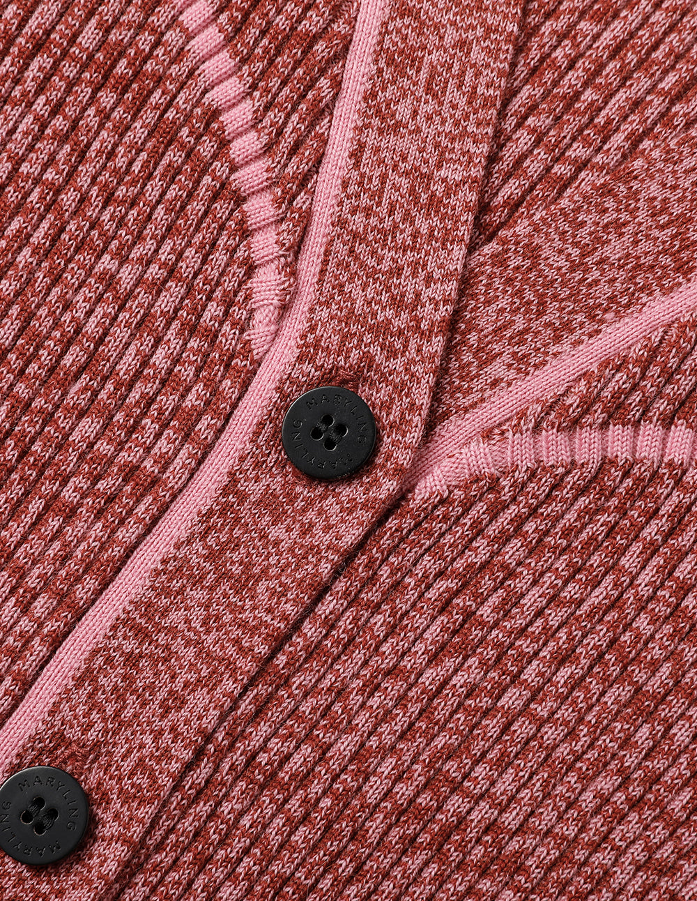 MARYLING Contrast Floral Wool Knitted Cardigan