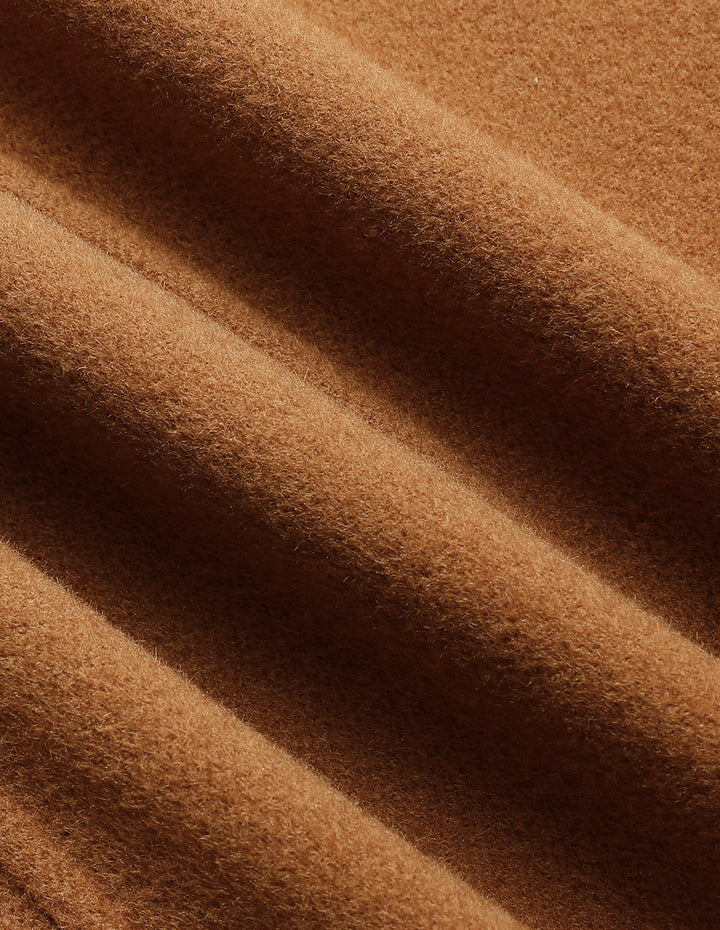 MARYLING Camel Wool Double-Faced Lapel Collar Single-Button Blazer