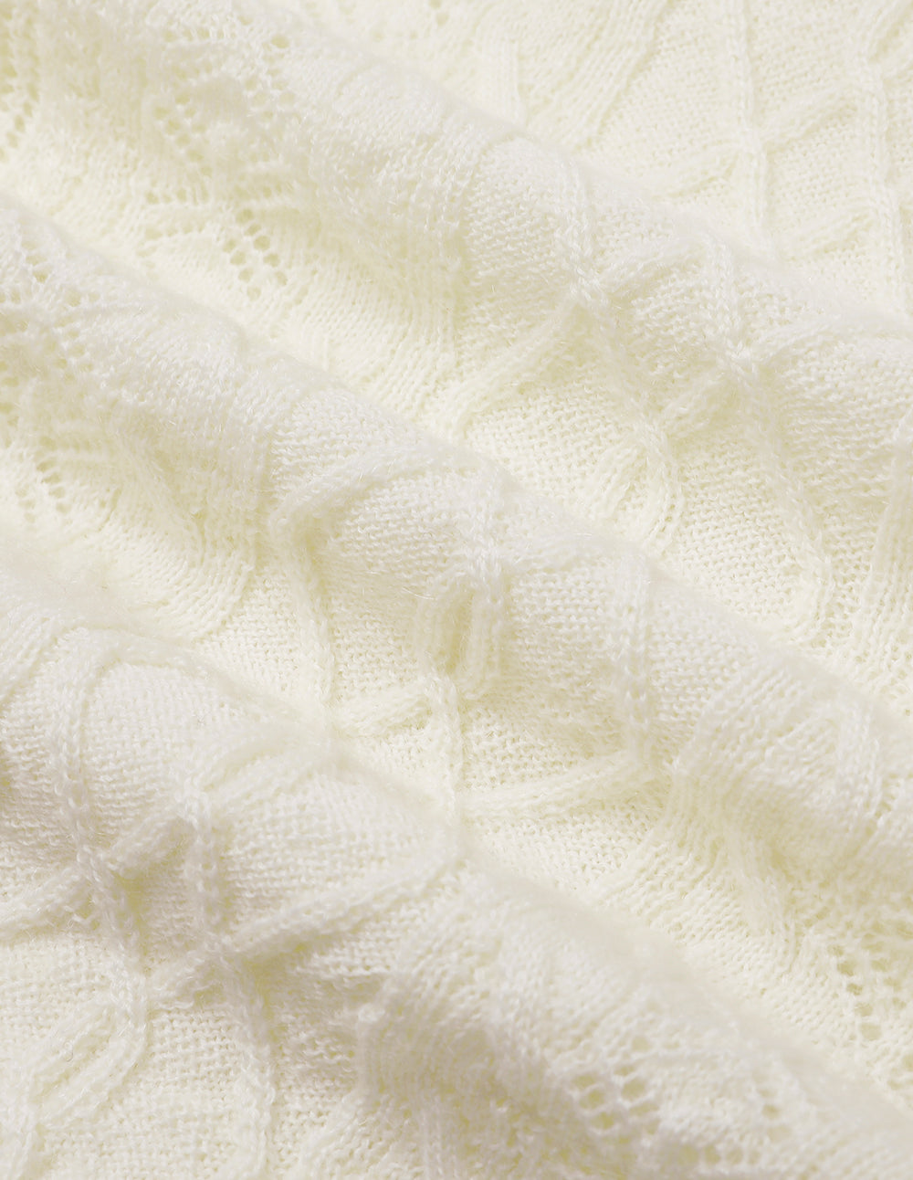 MARYLING Off-White Crew Neck Knitted Sweater