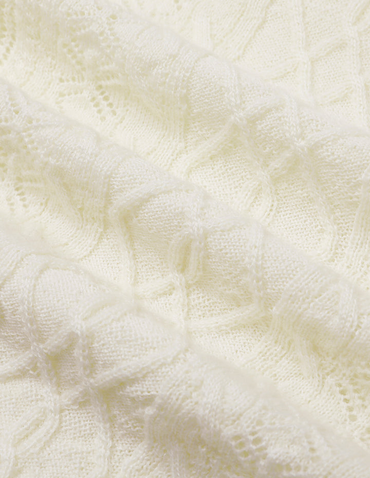 MARYLING Off-White Crew Neck Knitted Sweater