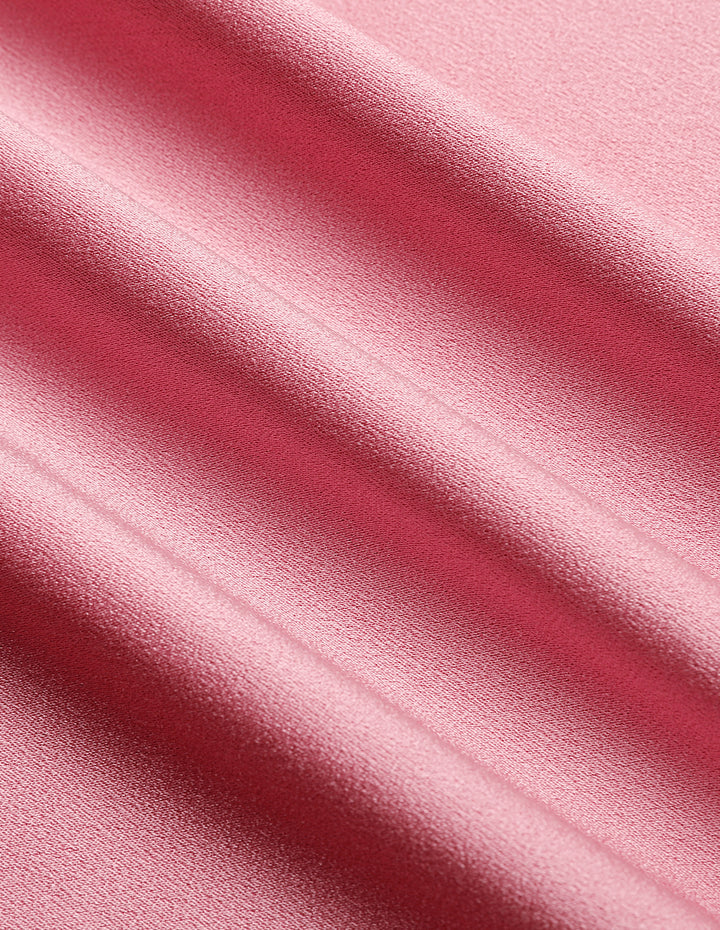 MARYLING V-Neck Short Sleeves Pink Fishtail Dress