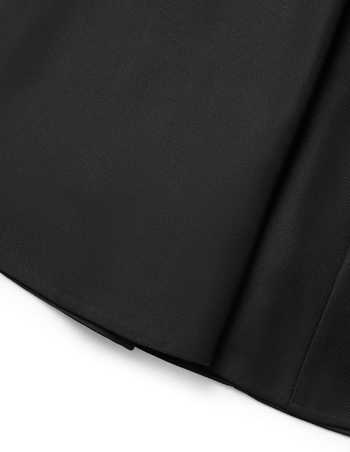 MARYLING Black Curved Split Skirt