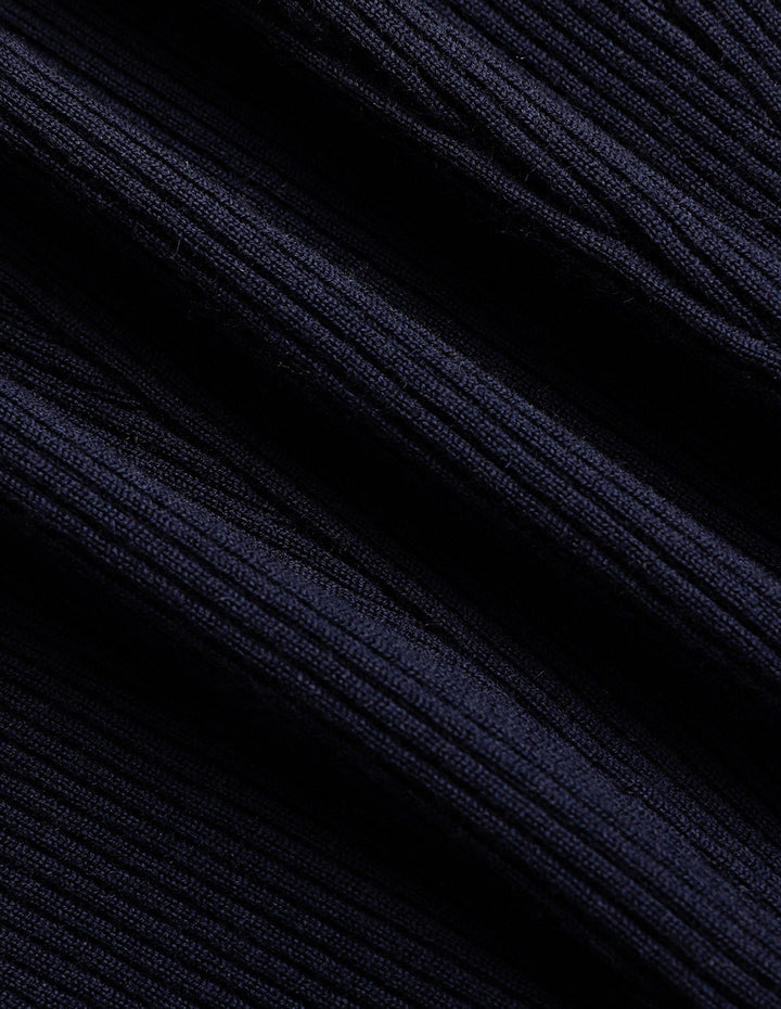 MARYLING Dark Blue Fishtail Knitted Skirt