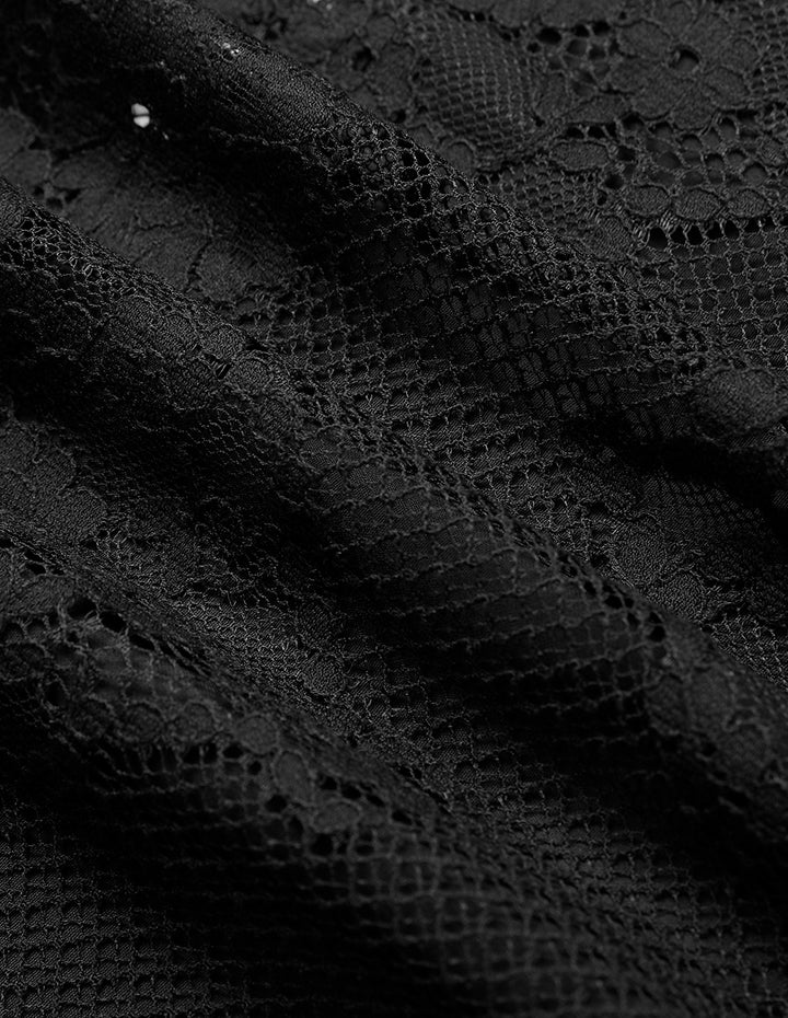 MARYLING Black Lace Pencil Skirt