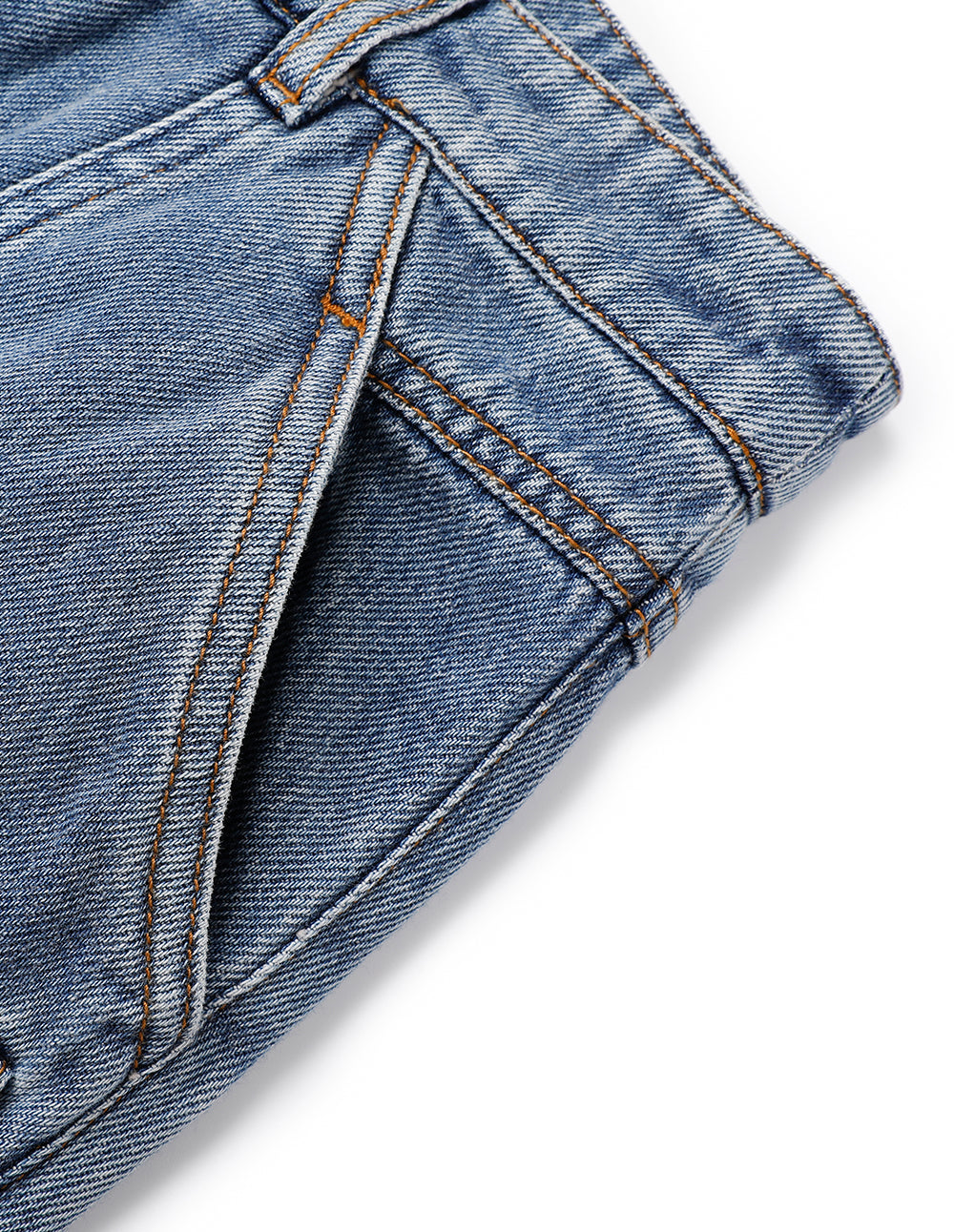 MARYLING Denim Blue Pocket Work-Style Jeans