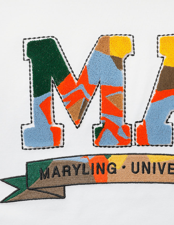 MARYLING White Embroidered Short T-Shirt