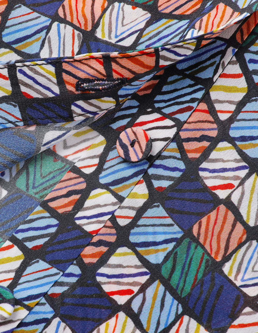 MARYLING V-Neck Shirt Silk Printed Top