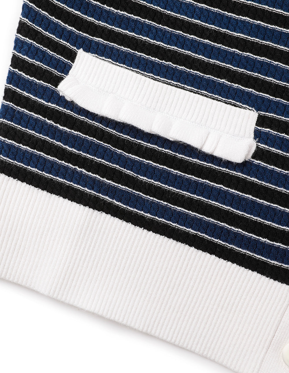 MARYLING Colour Block V-Neck Knitted Cardigan