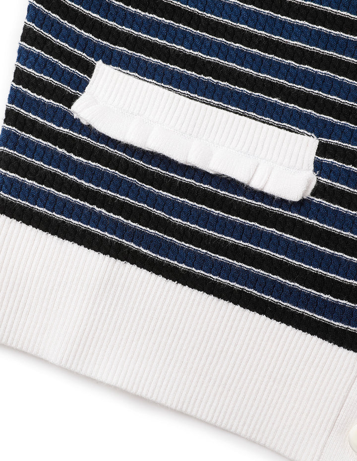 MARYLING Colour Block V-Neck Knitted Cardigan