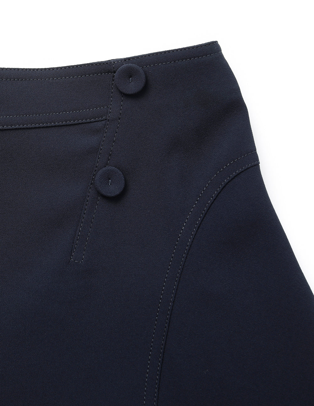 MARYLING Navy Blue Knee-Length Trumpet Skirt