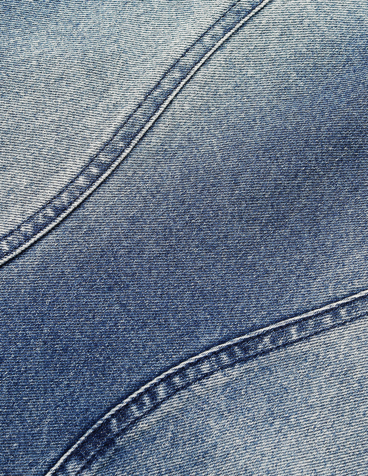 MARYLING V-Neck Sleeveless A-Line Denim Midi Dress