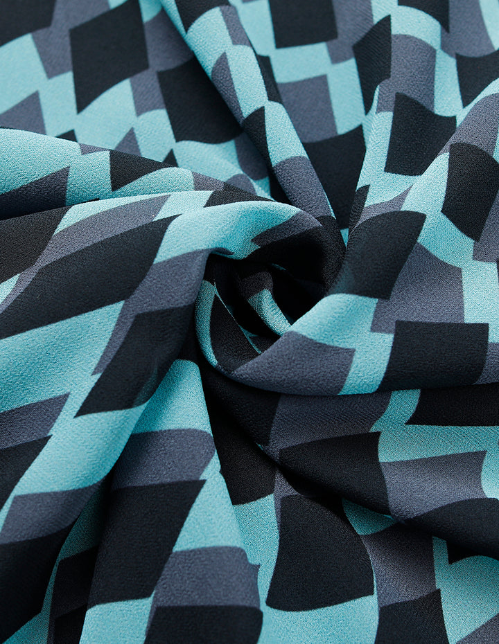 MARYLING A-Line Geometric Print Knee-Length Skirt