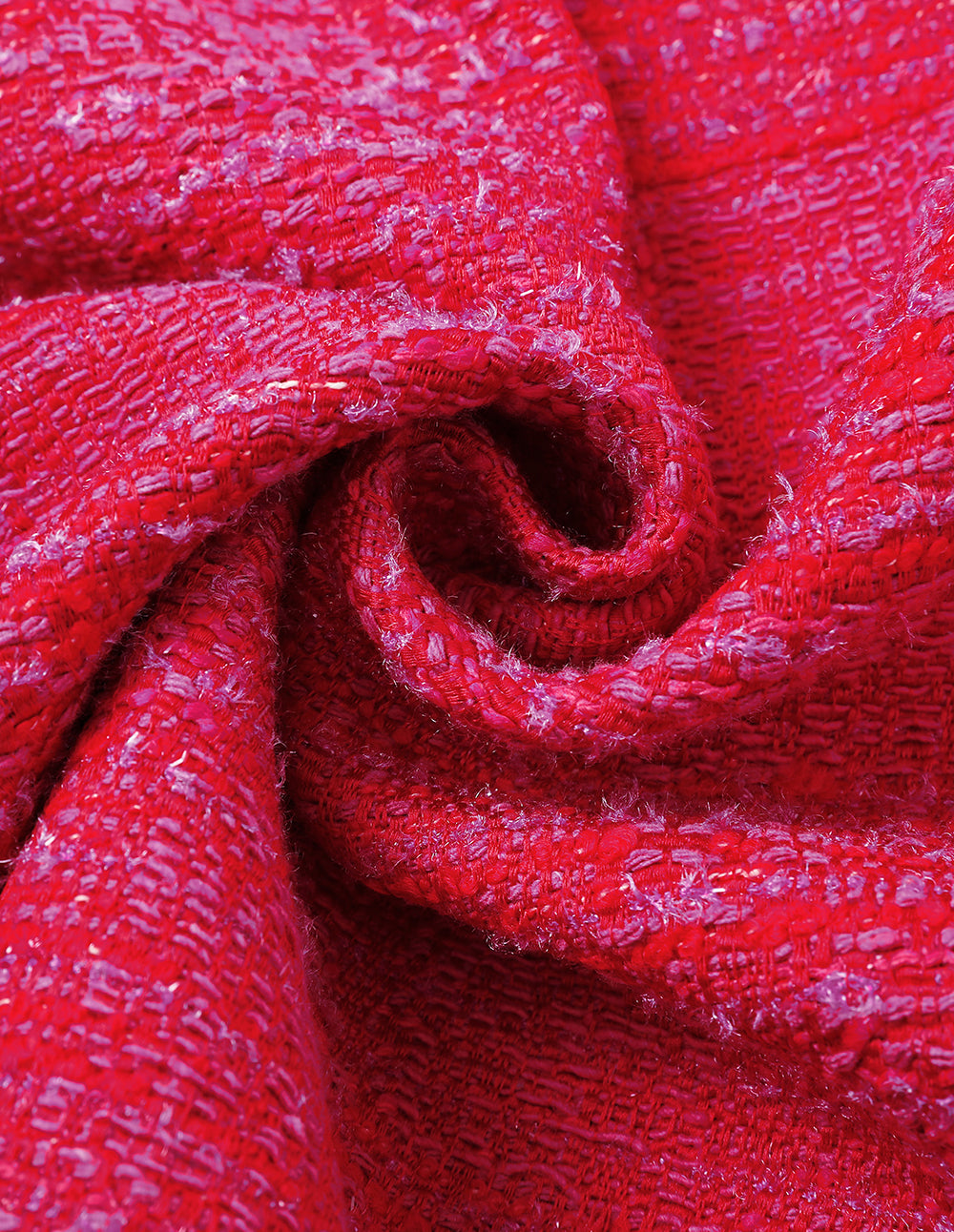 MARYLING Red Slit Tweed Hip-Hugging Skirt