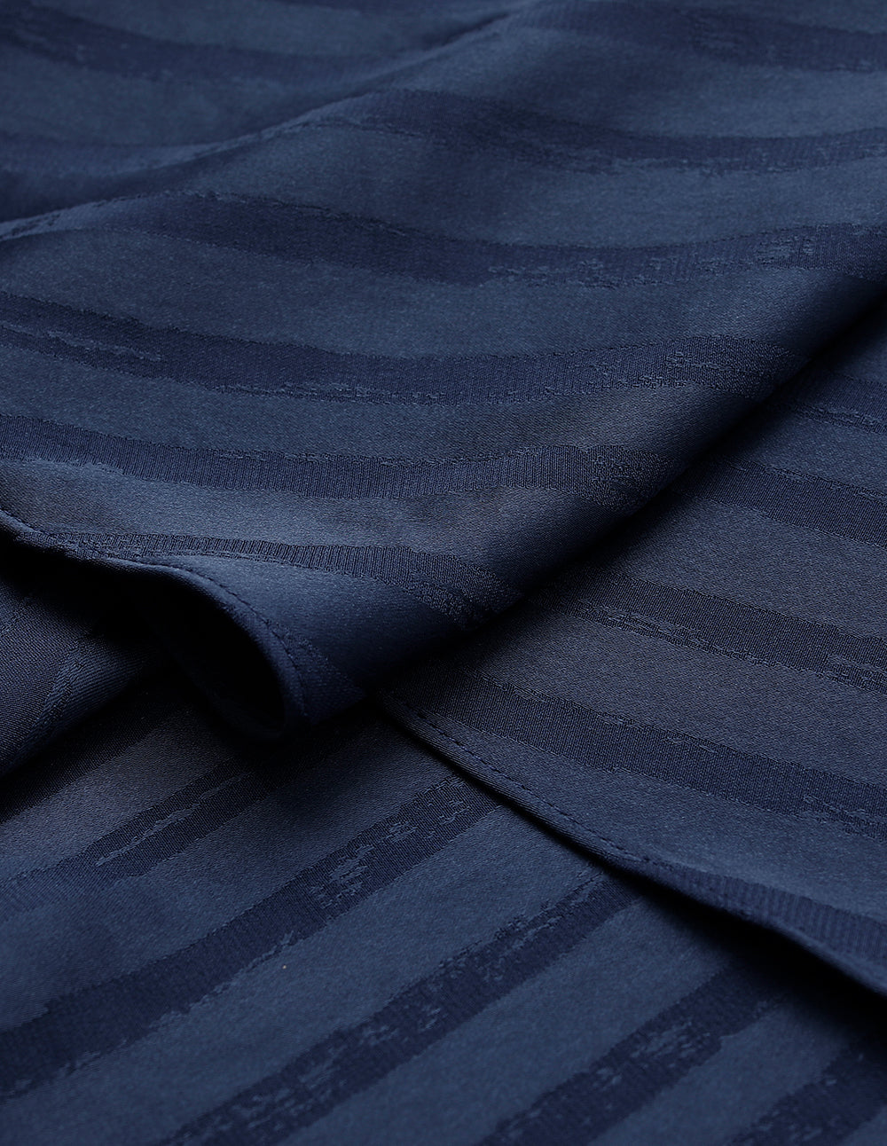 MARYLING V-Neck Short-Sleeve Striped Pleated Midi Wrap Dress